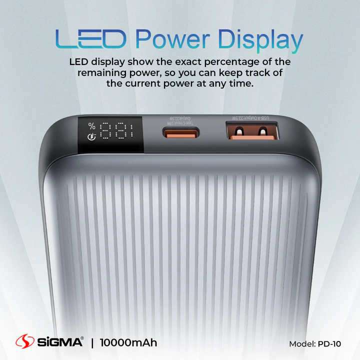 PD10_08 SIGMA PD-10 10,000 mAh 4 IN 1 Power Bank - Image 1